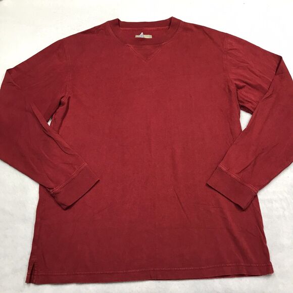 TERRITORY AHEAD Shirt Men M Red Long Sleeve Tee 100% Cotton Base Layer Outdoor - Picture 1 of 9